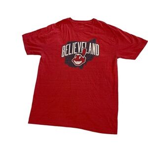 Cleveland Indians Fanatics T Shirt Mens Size XL Believeland MLB Wahoo Guardians